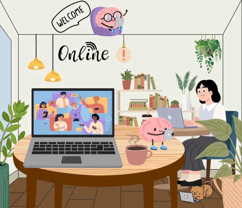 Online Selbsthilfegruppe Illustration